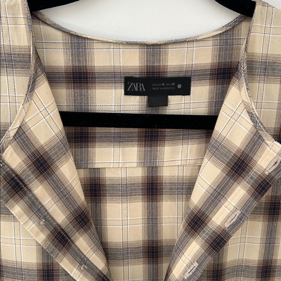 Zara Plaid Dress with Belt | Sz M - Picture 3 of 9